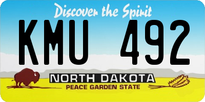 ND license plate KMU492
