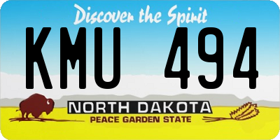 ND license plate KMU494
