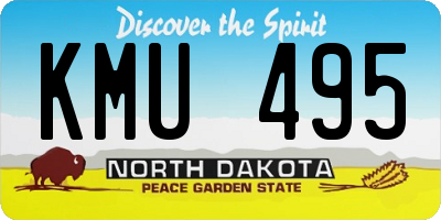 ND license plate KMU495