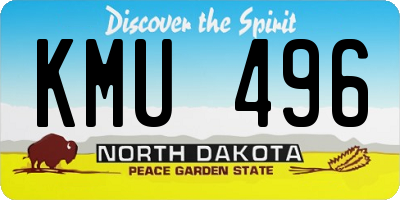 ND license plate KMU496