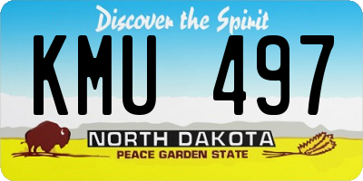 ND license plate KMU497