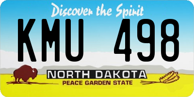 ND license plate KMU498
