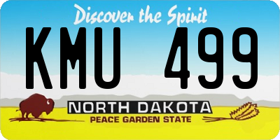 ND license plate KMU499
