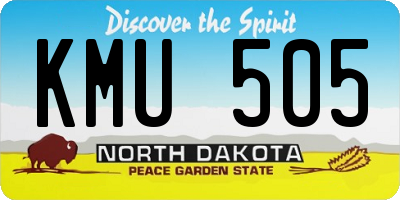 ND license plate KMU505