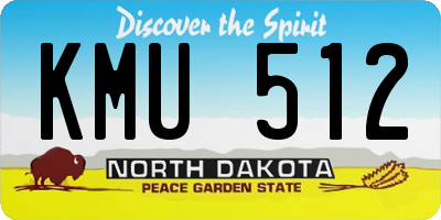 ND license plate KMU512