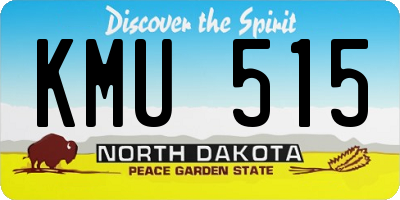 ND license plate KMU515