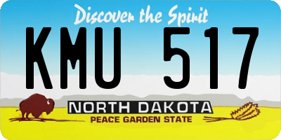 ND license plate KMU517