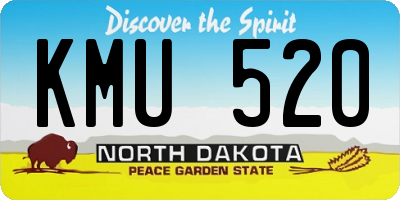 ND license plate KMU520