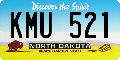 ND license plate KMU521