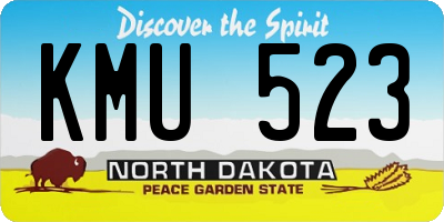 ND license plate KMU523