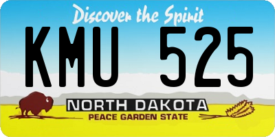 ND license plate KMU525