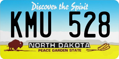 ND license plate KMU528