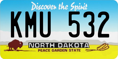 ND license plate KMU532