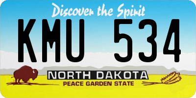 ND license plate KMU534