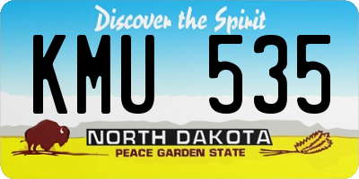 ND license plate KMU535