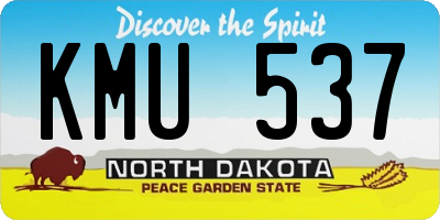 ND license plate KMU537