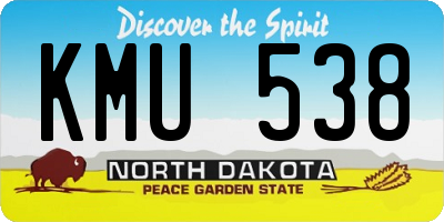 ND license plate KMU538