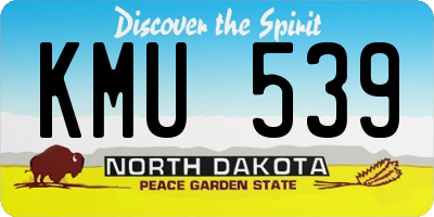 ND license plate KMU539