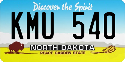 ND license plate KMU540