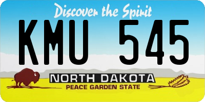 ND license plate KMU545