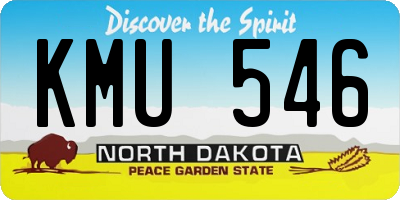 ND license plate KMU546