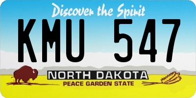 ND license plate KMU547