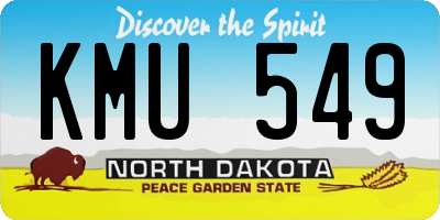 ND license plate KMU549