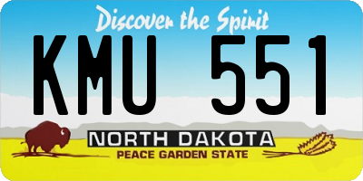 ND license plate KMU551
