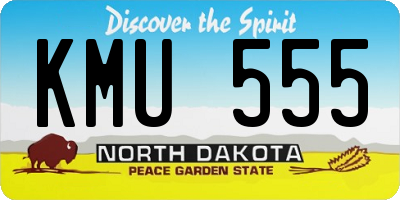 ND license plate KMU555