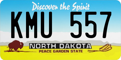 ND license plate KMU557