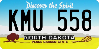 ND license plate KMU558