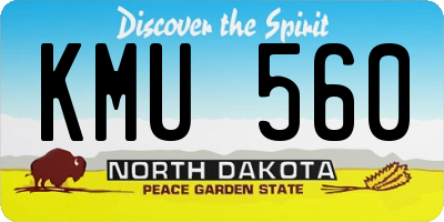ND license plate KMU560