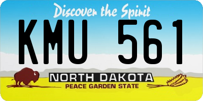 ND license plate KMU561