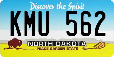 ND license plate KMU562