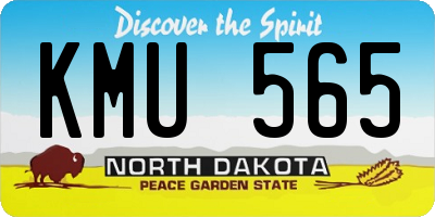 ND license plate KMU565