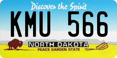 ND license plate KMU566