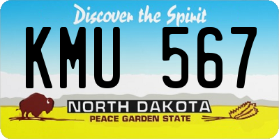 ND license plate KMU567