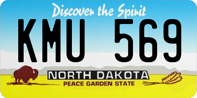 ND license plate KMU569