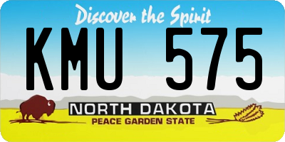 ND license plate KMU575