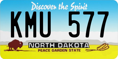 ND license plate KMU577