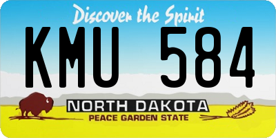 ND license plate KMU584