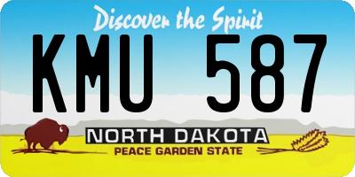 ND license plate KMU587