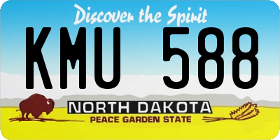ND license plate KMU588