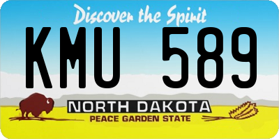 ND license plate KMU589