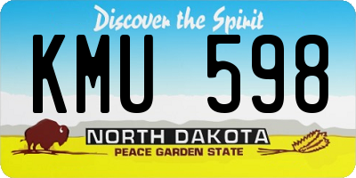 ND license plate KMU598