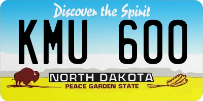ND license plate KMU600