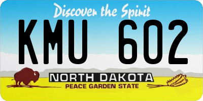 ND license plate KMU602