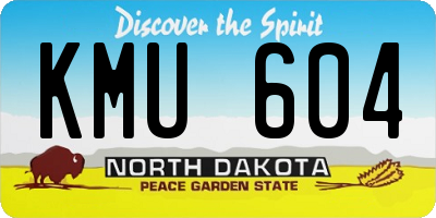 ND license plate KMU604