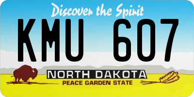 ND license plate KMU607