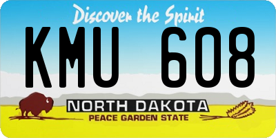 ND license plate KMU608